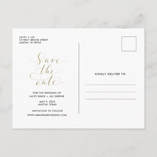 Better Together Modern Foto Opslag Data Aankondigingskaart (Achterkant)