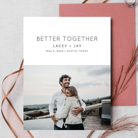 Better Together Modern Foto Opslag Data Aankondigingskaart