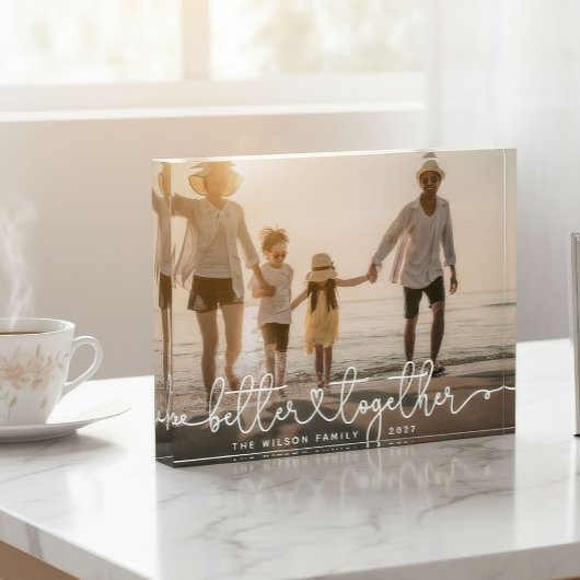 Better Together Modern Script Aangepast Familie Ha Fotoblokken