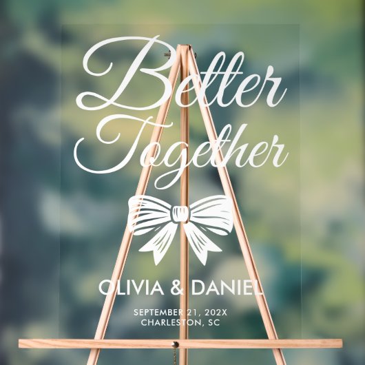 Better Together Modern Wedding Welcome Acryl Bord (Neutraal)