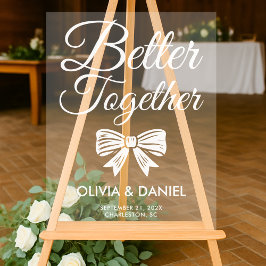 Better Together Modern Wedding Welcome Acryl Bord