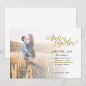Better Together Moderne Foto Huwelijk Save The Date (Voorkant / Achterkant)