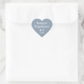 Better Together Monogram Jaar Stofblauw Bruiloft Hart Sticker (Tas)