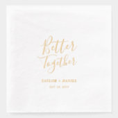 Better Together | Naam Koppel Aangepaste Trouw Folie Servetten (Voorkant)