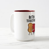 Better Together Peanut and Jelly Tweekleurige Koffiemok (Voorkant links)