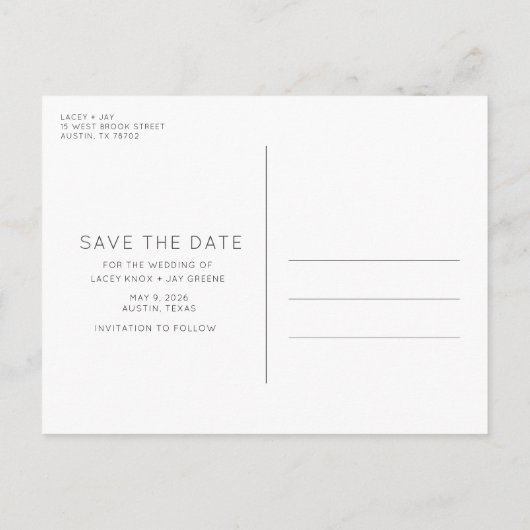 Better Together Photo Wedding Save the Date Aankondigingskaart (Achterkant)