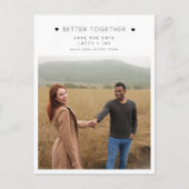 Better Together Photo Wedding Save the Date Aankondigingskaart (Voorkant)
