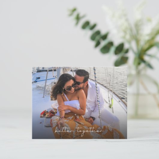 Better Together Photo Wedding Save the Date Briefkaart (Staand voorkant)