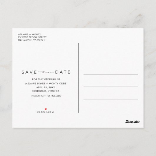 Better Together Photo Wedding Save the Date Briefkaart (Achterkant)