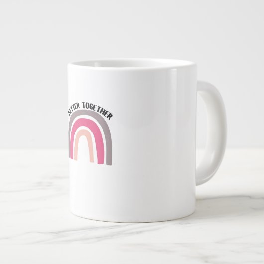 Better Together Rainbow Joyful Aesthetic Grote Koffiekop (Voorkant rechts)