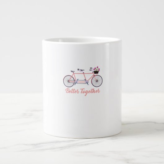 Better Together Tandem Fiets Samen Modern De Grote Koffiekop (Voorkant)