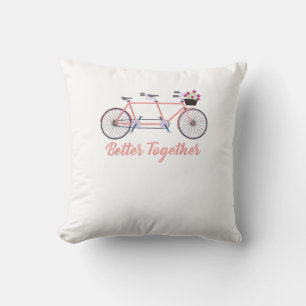 Better Together Tandem Fiets Samen Modern Des Kussen