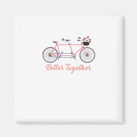 Better Together Tandem Fiets Samen Modern Des Magneet (Voorkant)