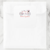 Better Together Tandem Fiets Samen Modern Des Vierkante Sticker (Tas)