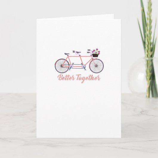 Better Together Tandem Fiets Samen Modern Ontwerp Kaart (Voorkant)