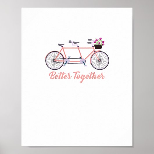 Better Together Tandem Fiets Samen Modern Ontwerp Poster (Voorkant)