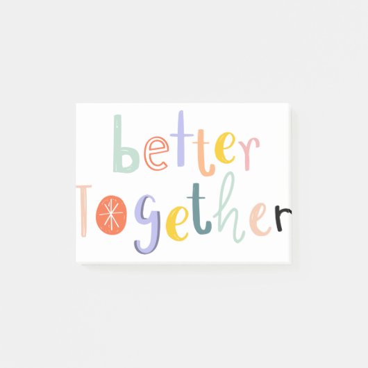 Better together typography doodle text Quote Post-it® Notes (Voorkant)