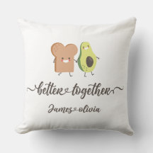 BetterTogether Avocado & Toast Personalized pillow