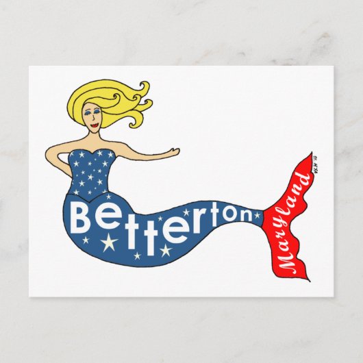 Betterton, Maryland Mermaid Briefkaart (Voorkant)