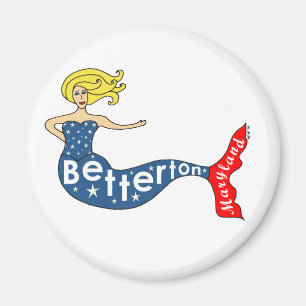 Betterton, Maryland Mermaid Round Magneet