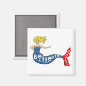 Betterton, Maryland Mermaid Square Magneet (Voorkant / Achterkant)