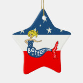 Betterton Mermaid Red, White en Stars Keramisch Ornament (Rechts)
