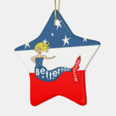 Betterton Mermaid Red, White en Stars Keramisch Ornament (Links)