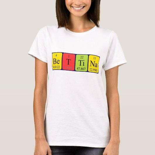 Bettina periodiek table name shirt (Voorkant)