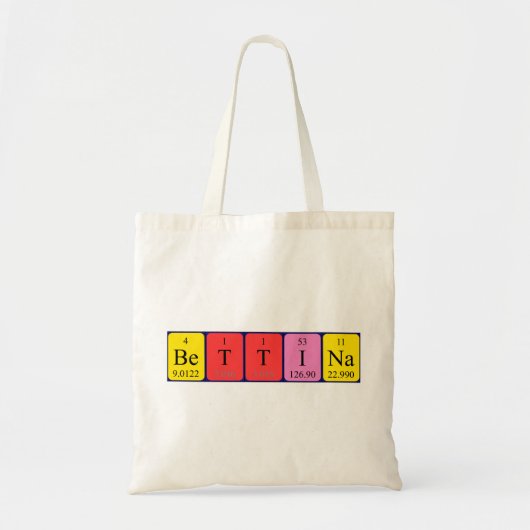 Bettina periodieke tabelnaam canvas tas (Voorkant)