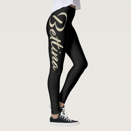 Bettina white gold Handwriting Hose Leggings (Rechts)