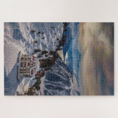 Bettmeralp, Zwitserland onder een winterse hemel. Legpuzzel (Horizontaal)