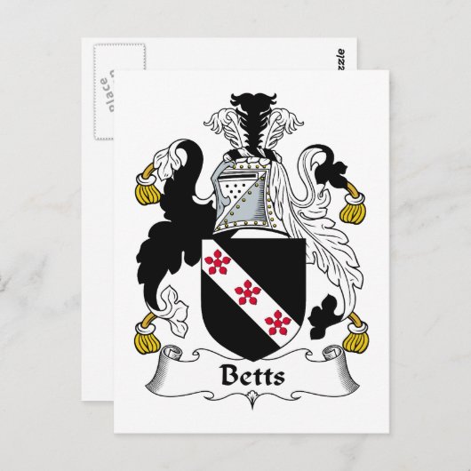 Betts Family Crest Briefkaart (Voorkant / Achterkant)