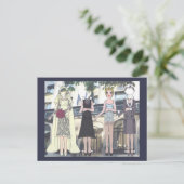 Betty, Art Deco Bruid van het Paper Doll Briefkaar Briefkaart (Staand voorkant)