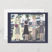 Betty, Art Deco Bruid van het Paper Doll Briefkaar Briefkaart (Voorkant / Achterkant)