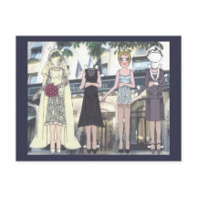 Betty, Art Deco Bruid van het Paper Doll Briefkaar