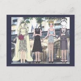 Betty, Art Deco Bruid van het Paper Doll Briefkaar Briefkaart