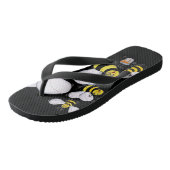 'Betty Bee' Zwarte Teenslippers (Schuin)