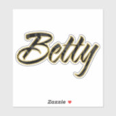 Betty black gold Lettering Aufkleber Sticker (Vel)