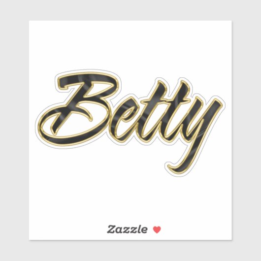 Betty black gold Lettering Aufkleber Sticker (Vel)