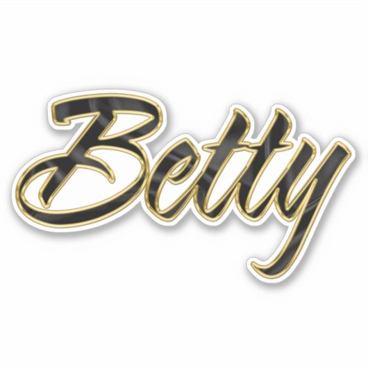 Betty black gold Lettering Aufkleber Sticker (Voorkant)
