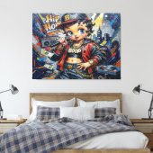 BETTY BOOP-4A CANVAS AFDRUK (Insitu (Slaapkamer))