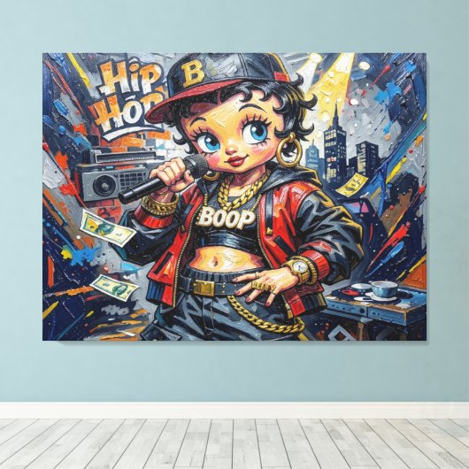 BETTY BOOP-4A CANVAS AFDRUK (Insitu (Houten vloer))