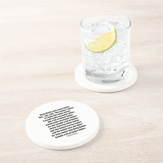 Betty Botter Better Butter (Tongue Twister) Zandsteen Onderzetter (Zijkant)