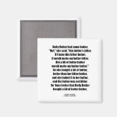 Betty Botter Bitter Butter Beter (Tongue Twister) Magneet (Voorkant / Achterkant)