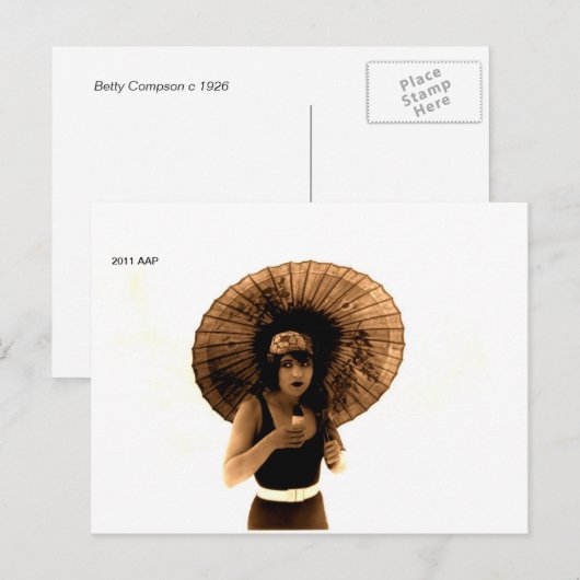 Betty Compson schoonheid in badpak Briefkaart (Voorkant / Achterkant)