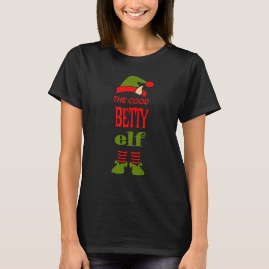BETTY Elf Good Christmas Matching Pajama Party T-shirt (Voorkant)