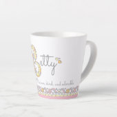 Betty letter B naam monogram Latte Mok (Rechterhoek)