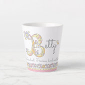 Betty letter B naam monogram Latte Mok (Voorkant)