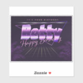 Betty Name Vorname lila retro Sticker Geburtstag (Vel)
