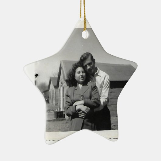 Betty Roland en Donald bowlen Keramisch Ornament (Rechts)